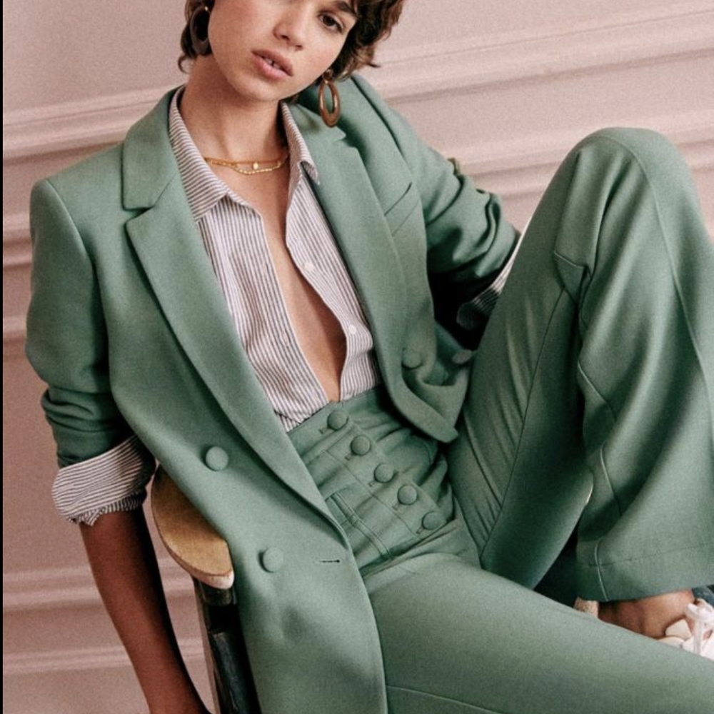 Sezane Christie Jacket in Green Sz 40 / US 8